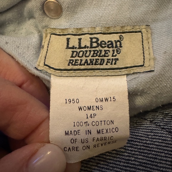 Women's L.L Bean Denim Jeans Double L Relaxed Fit High Rise 14P - Picture 8 of 11